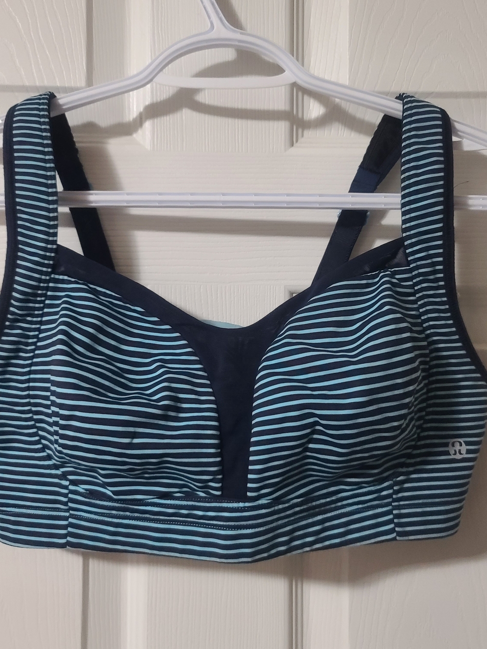 lululemon athletica Striped Navy and Light Blue Sports Bra